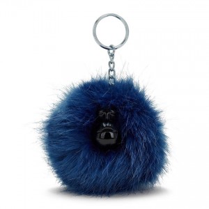 Blue Kipling Pompom Monkey Keychains | UAE-K1027H