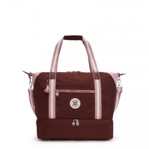 Burgundy Kipling Art M Weekender Duffle Bags | UAE-K2008J