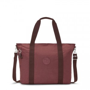 Dark Red Kipling Asseni Tote Bags | UAE-K1755N