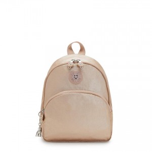 Gold Metal Kipling Paola Metallic Backpacks | UAE-K1365E