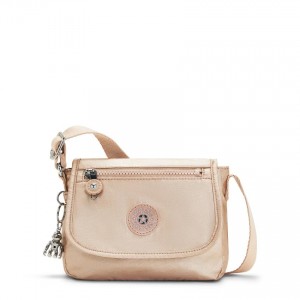 Gold Metal Kipling Sabian Crossbody Bags | UAE-K1684G