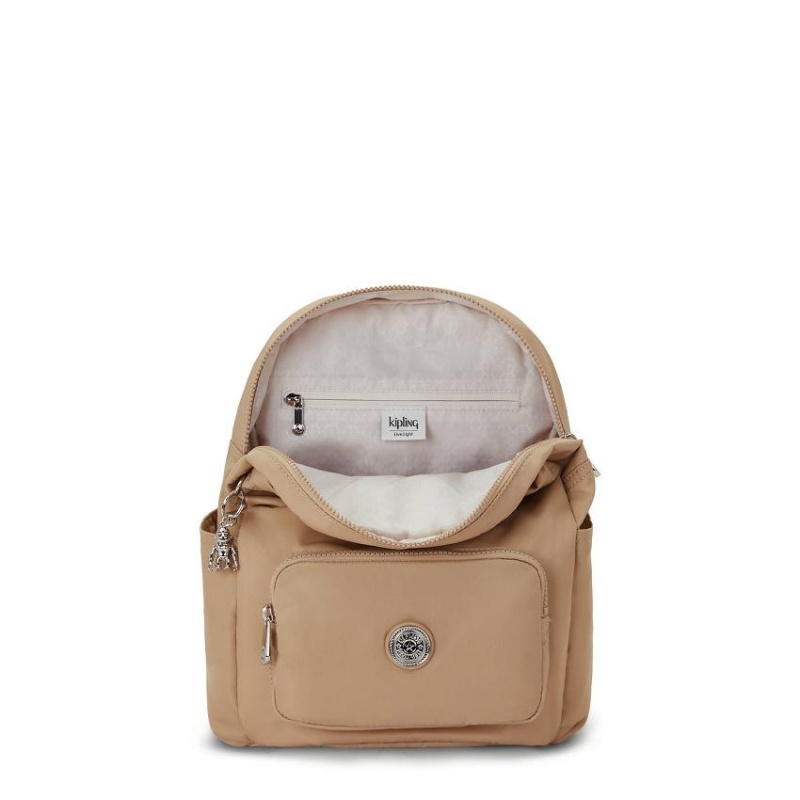 Beige Kipling City Pack Small Travel Backpacks | UAE-K1412Y