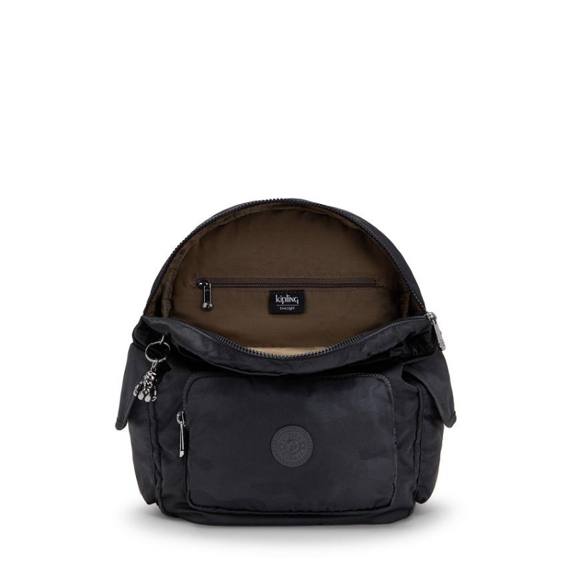 Black Camo Kipling City Pack Small Fashion Backpacks | UAE-K1216D