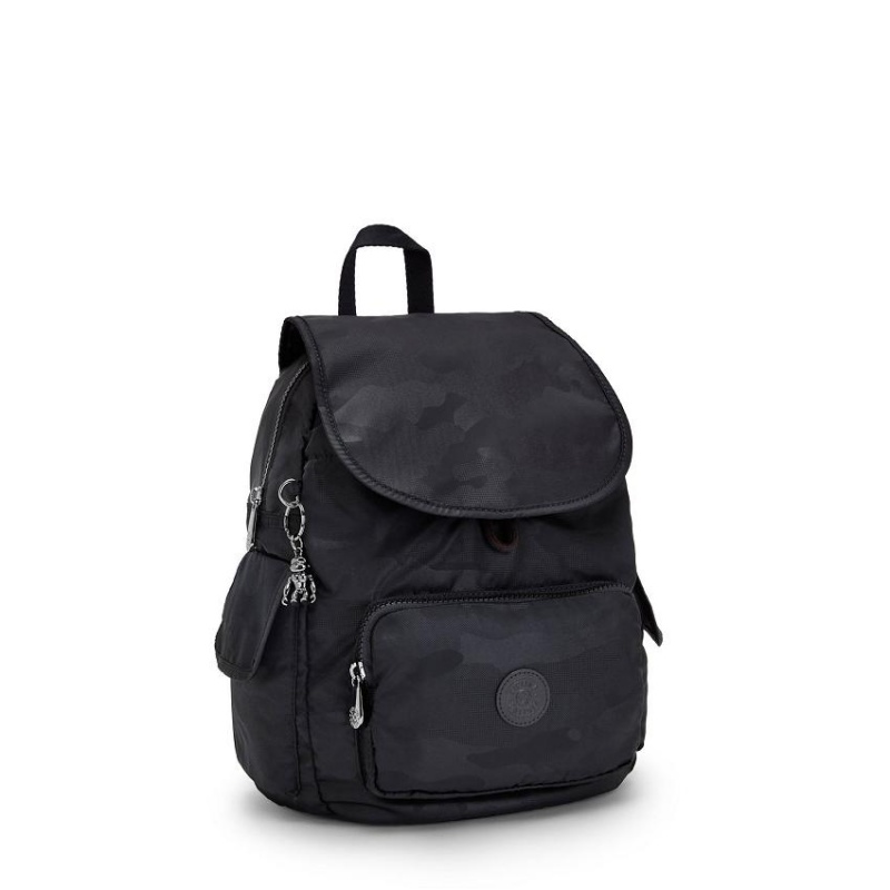 Black Camo Kipling City Pack Small Travel Backpacks | UAE-K1398C