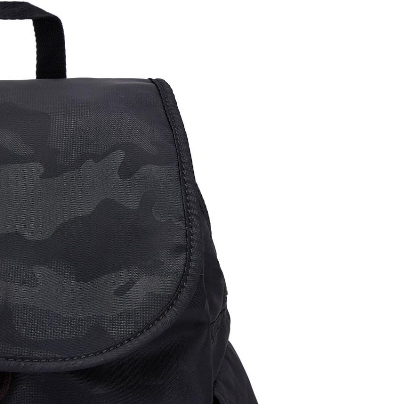 Black Camo Kipling City Pack Small Travel Backpacks | UAE-K1398C