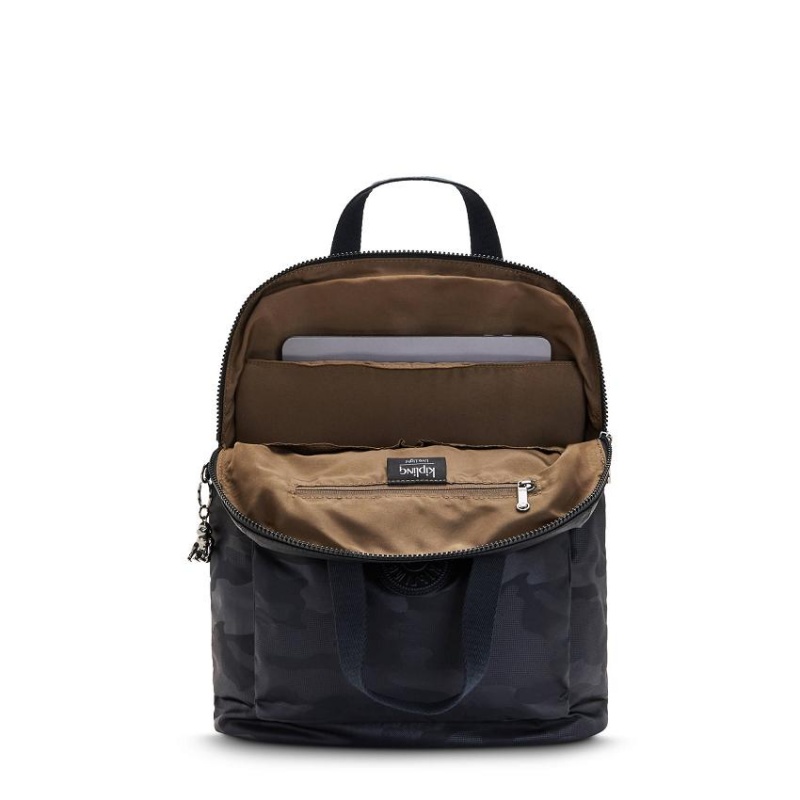 Black Camo Kipling Kazuki Laptop Backpacks | UAE-K1330S