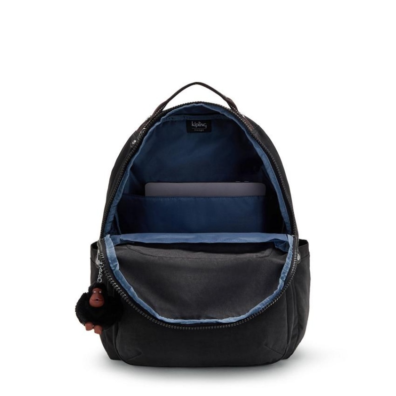 Black Kipling Seoul Large Laptop Backpacks | UAE-K1351K