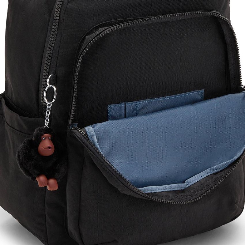 Black Kipling Seoul Large Laptop Backpacks | UAE-K1351K