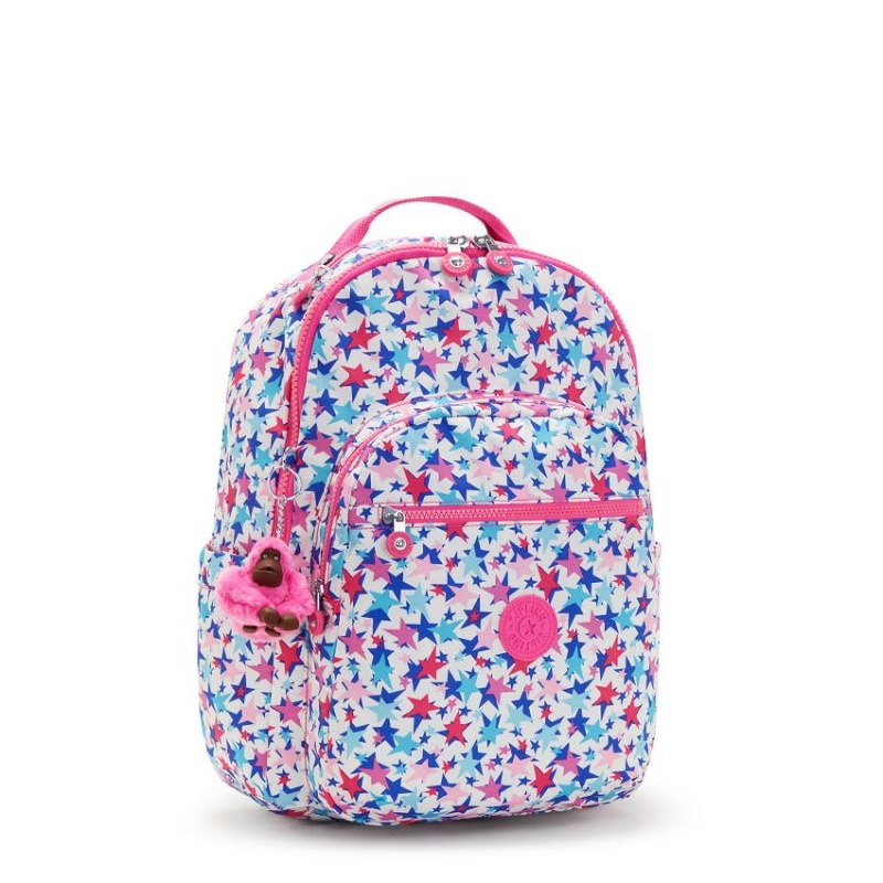 Blue Pink Kipling Seoul Large Laptop Backpacks | UAE-K1345O