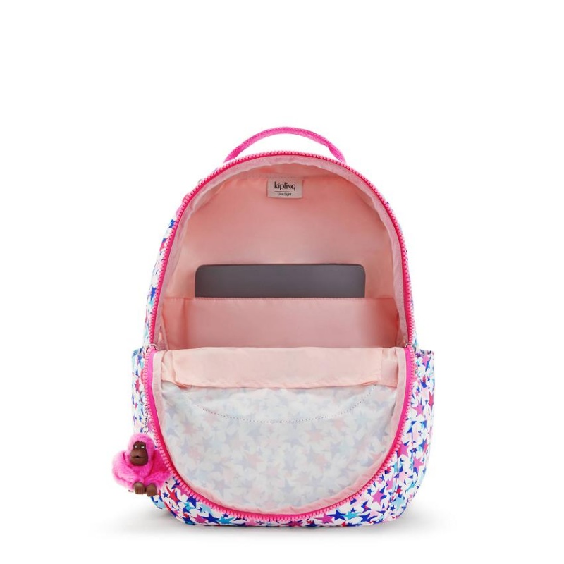 Blue Pink Kipling Seoul Large Laptop Backpacks | UAE-K1345O