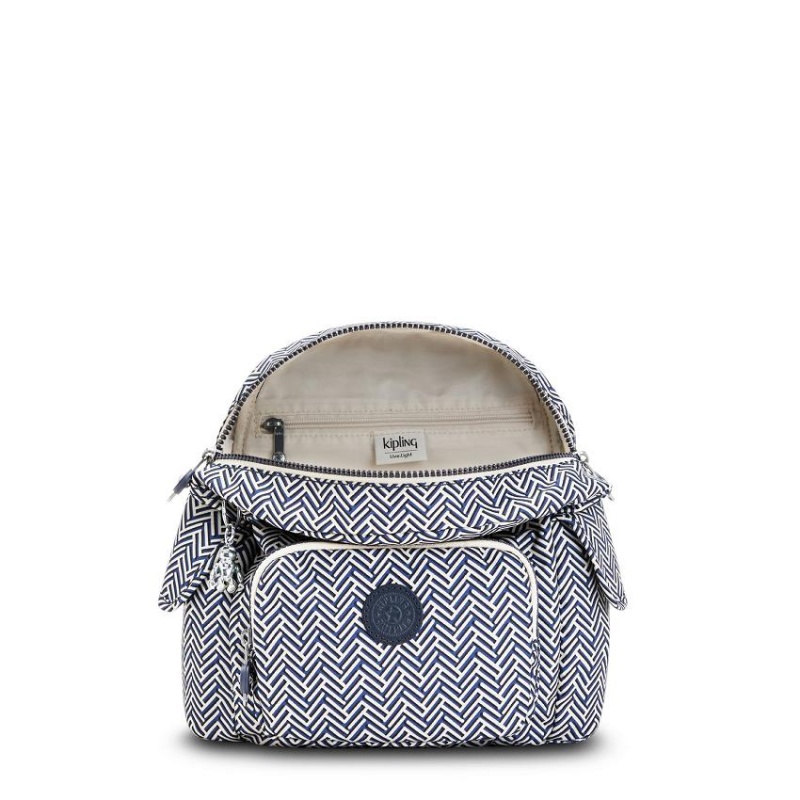 Blue white Kipling City Pack Mini Fashion Backpacks | UAE-K1208R