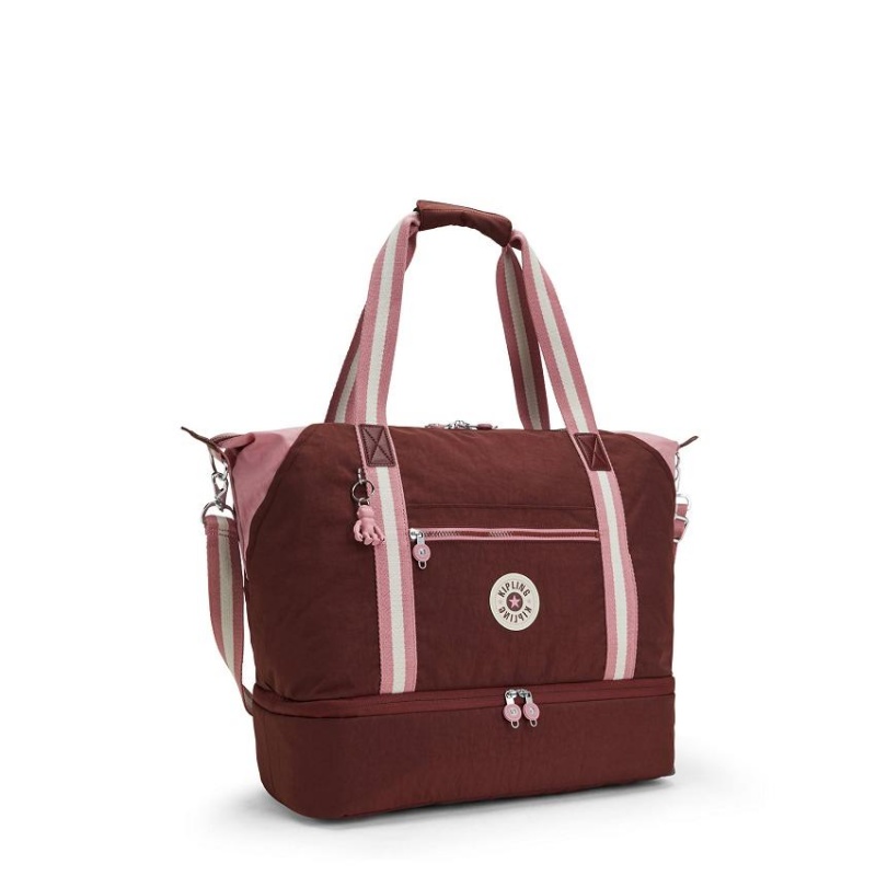 Burgundy Kipling Art M Weekender Duffle Bags | UAE-K2008J