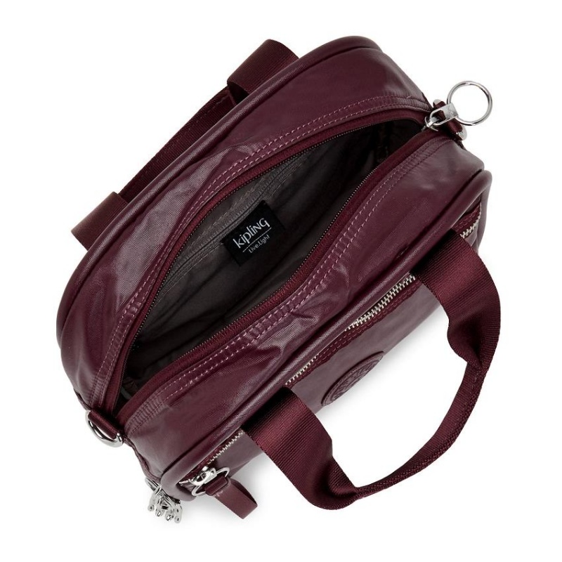 Burgundy Metal Kipling Hadya Metallic Handbags | UAE-K1814S