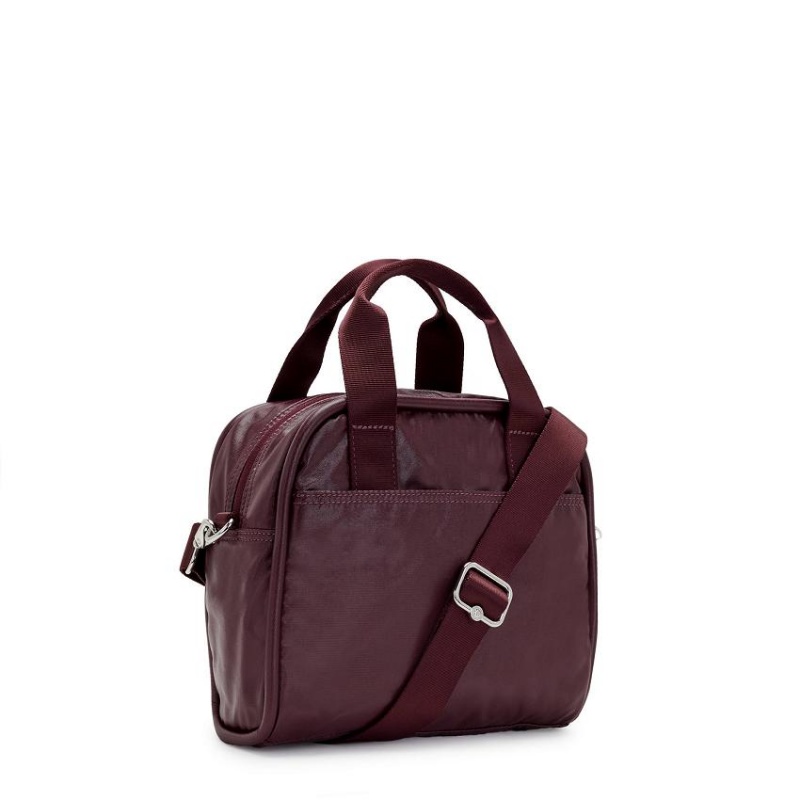 Burgundy Metal Kipling Hadya Metallic Handbags | UAE-K1814S