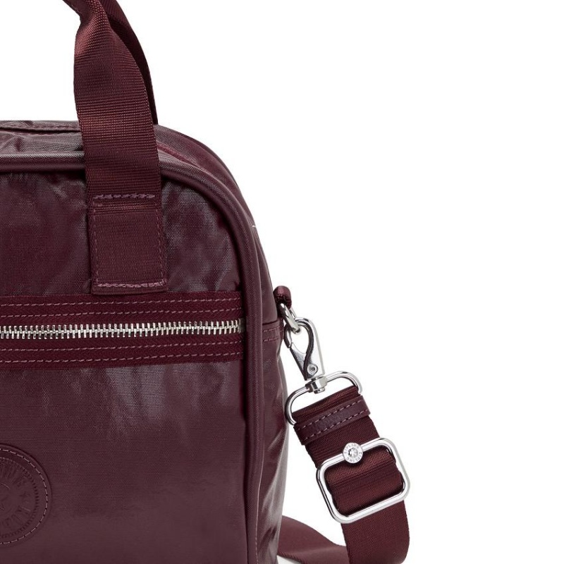 Burgundy Metal Kipling Hadya Metallic Handbags | UAE-K1814S