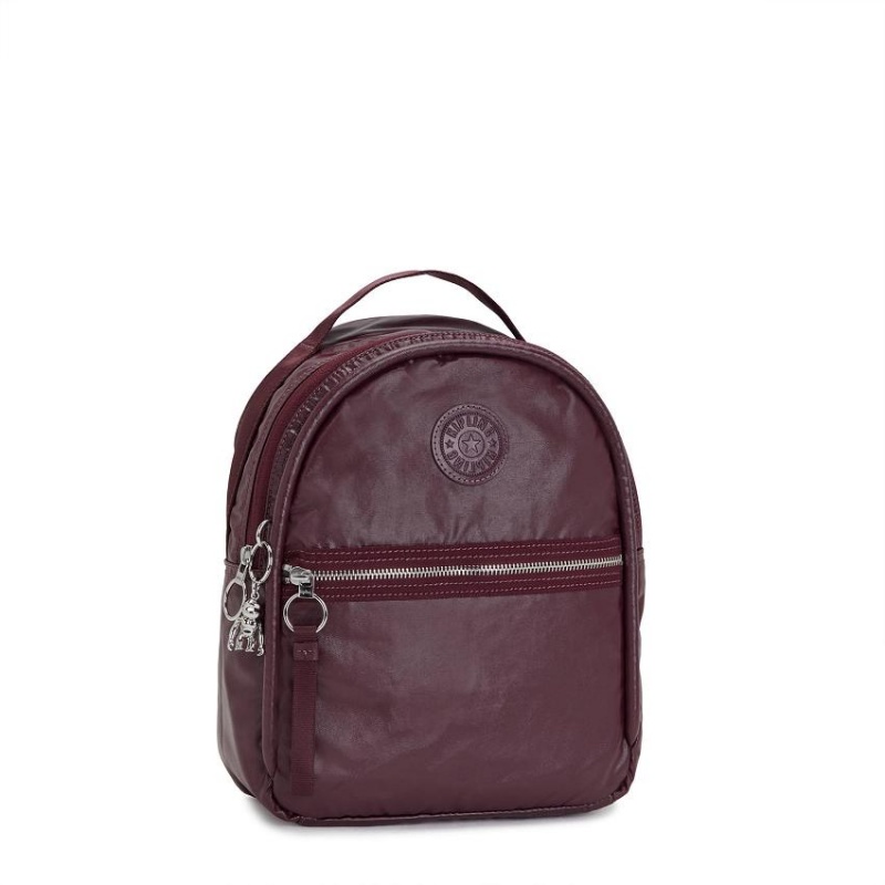 Burgundy Metal Kipling Kae Travel Backpacks | UAE-K1446M