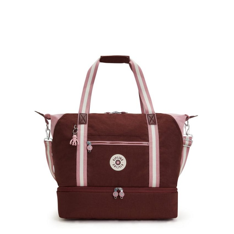 Dark Red Kipling Art M Weekender Gym Bags | UAE-K1716G