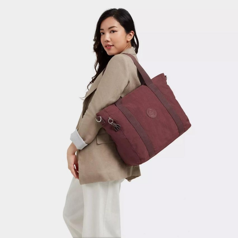 Dark Red Kipling Asseni Tote Bags | UAE-K1755N