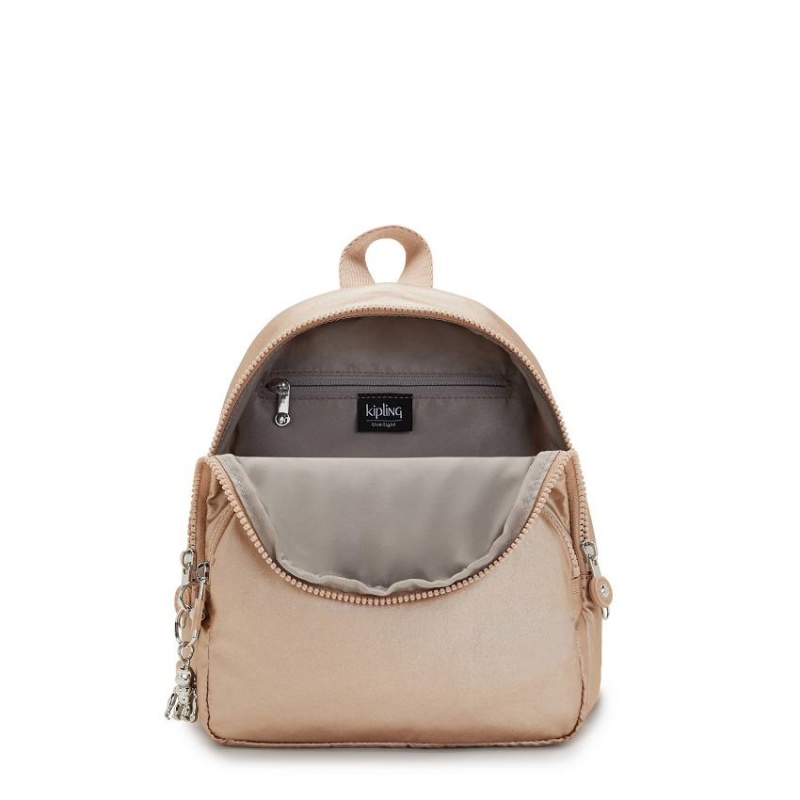 Gold Metal Kipling Paola Metallic Backpacks | UAE-K1365E