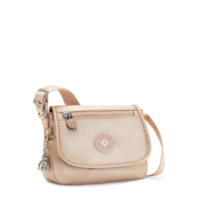 Gold Metal Kipling Sabian Crossbody Bags | UAE-K1684G