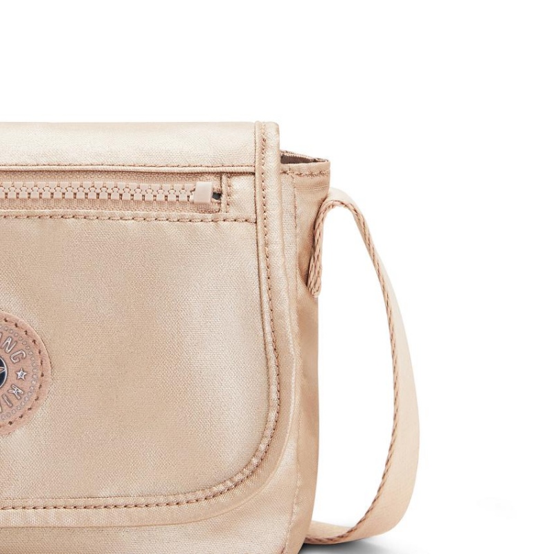 Gold Metal Kipling Sabian Crossbody Bags | UAE-K1684G