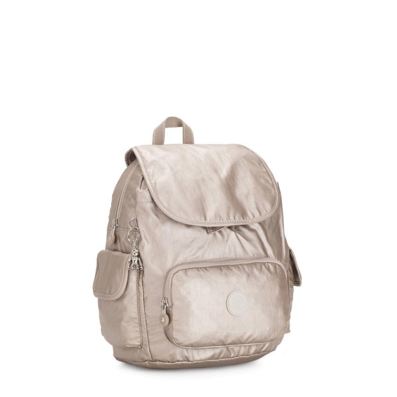 Metal Kipling City Pack Small Metallic Backpacks | UAE-K1360M