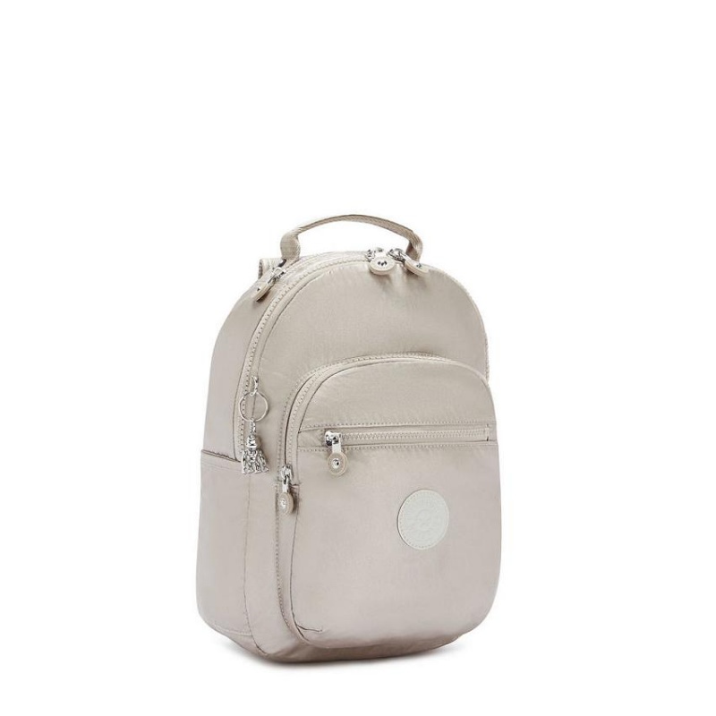 Metal Kipling Seoul Small Metallic Backpacks | UAE-K1370I