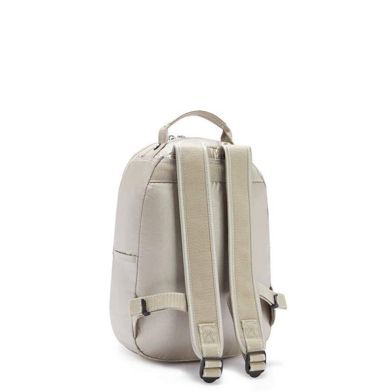 Metal Kipling Seoul Small Metallic Backpacks | UAE-K1370I