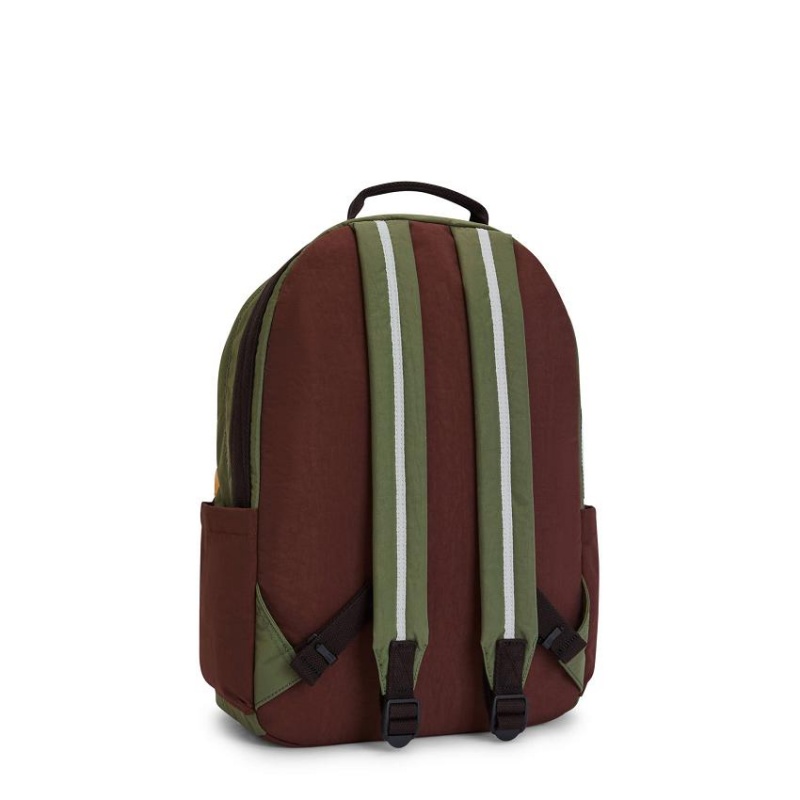 Olive Burgundy Kipling Damien Large Fashion Backpacks | UAE-K1250W