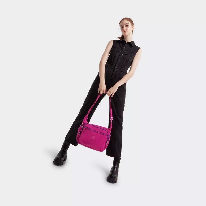 Pink Fuchsia Kipling Gabbie Shoulder Bags | UAE-K1967Z