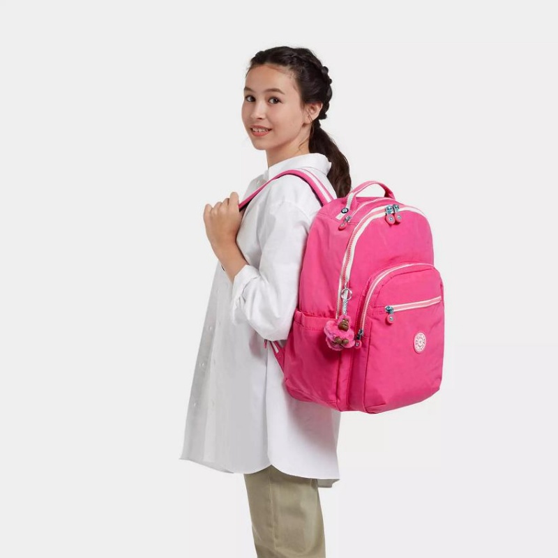 Pink Kipling Seoul Large Laptop Backpacks | UAE-K1349H