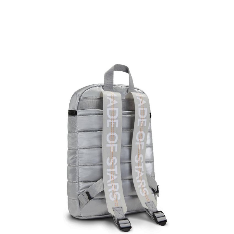 Silver Kipling Bosko Metallic Backpacks | UAE-K1356B