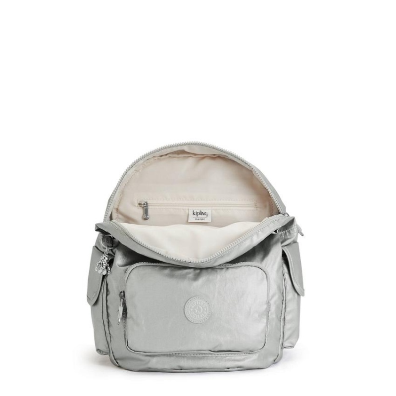 Silver Kipling City Pack Small Fashion Backpacks | UAE-K1221Z