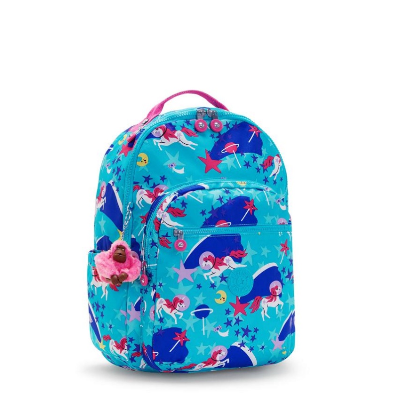 Turquoise Kipling Seoul Large Backpacks | UAE-K2182D