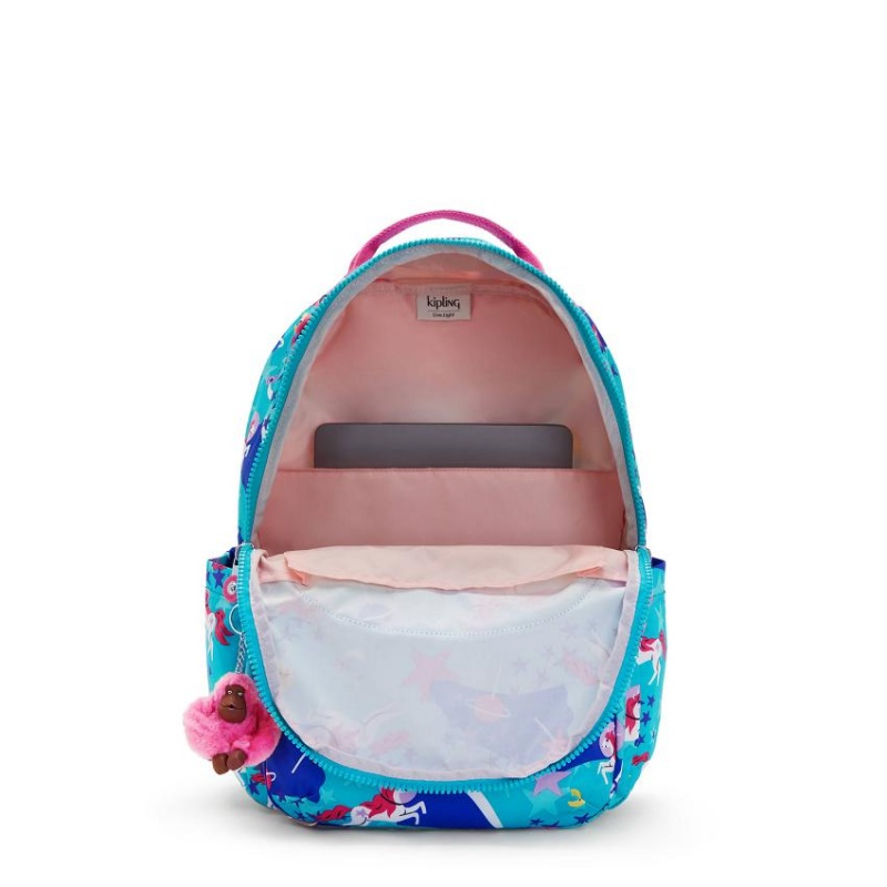 Turquoise Kipling Seoul Large Backpacks | UAE-K2182D