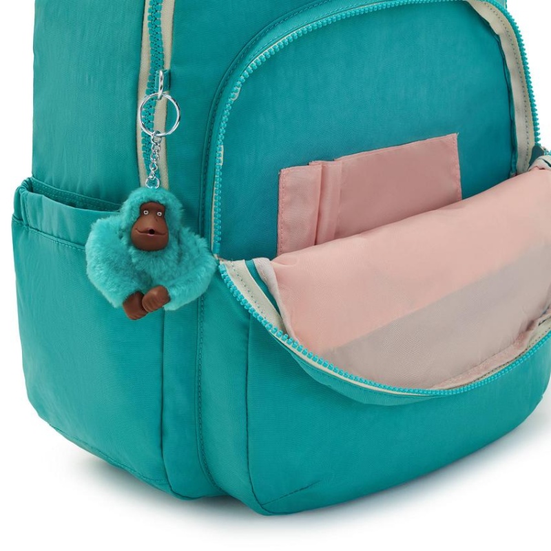 Turquoise Kipling Seoul Large Backpacks | UAE-K2193N