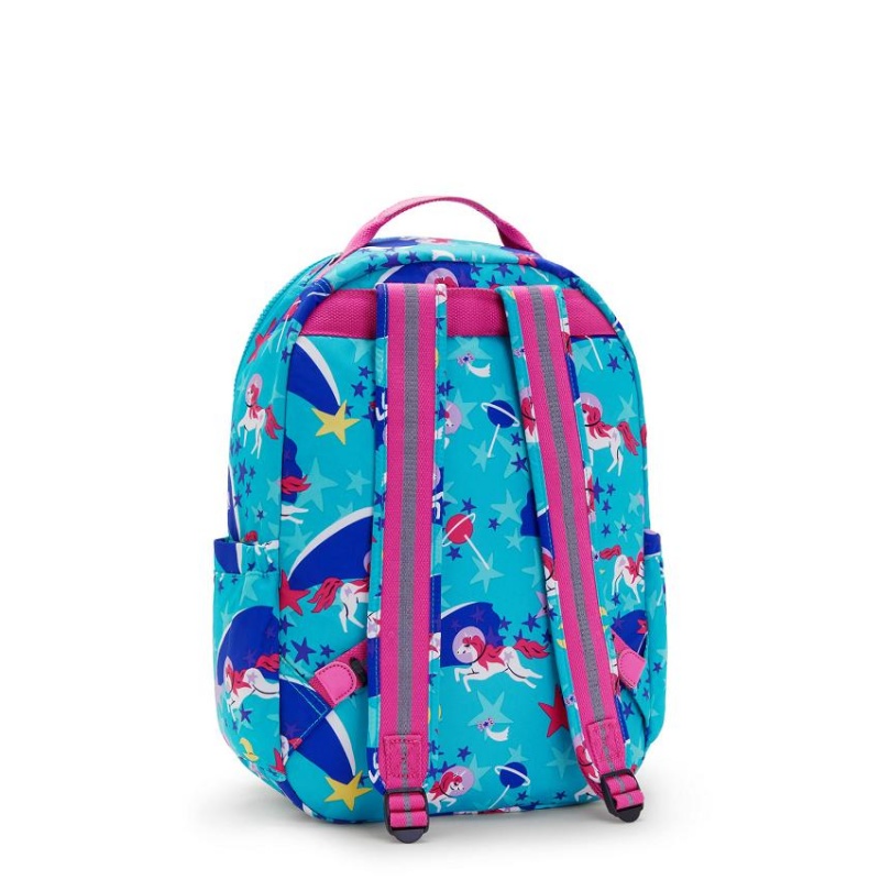 Turquoise Kipling Seoul Large Laptop Backpacks | UAE-K1353Z