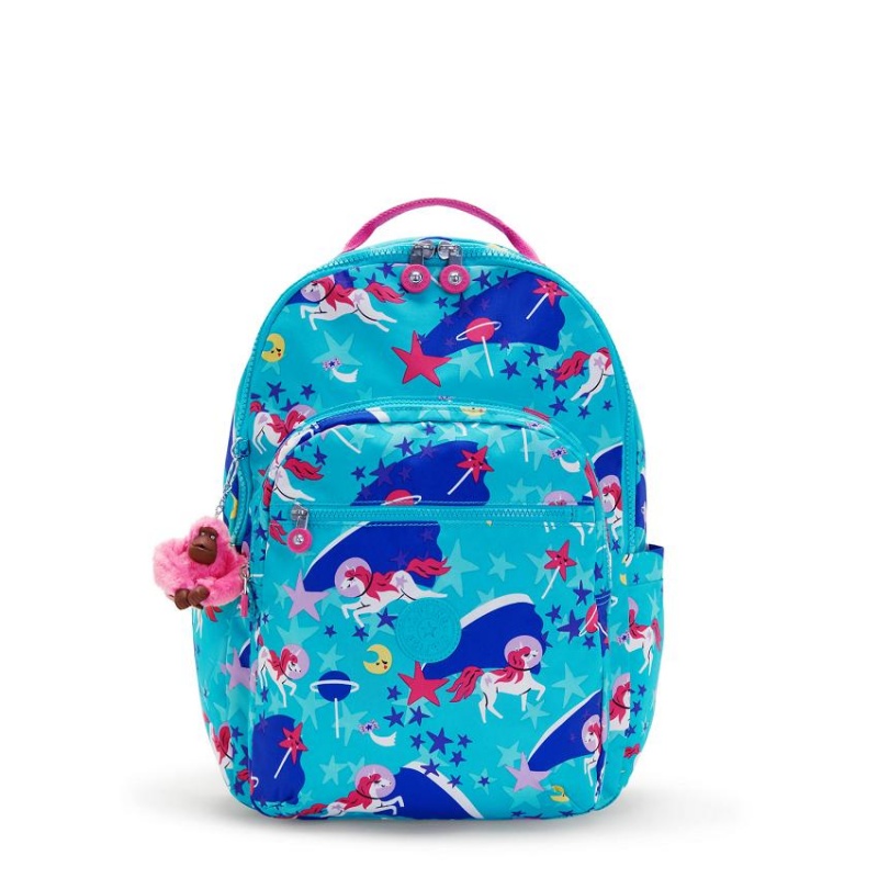 Turquoise Kipling Seoul Large Laptop Backpacks | UAE-K1353Z